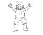 Coloriage et dessins gratuit Ogre levant ses bras à imprimer