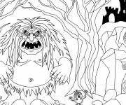 Coloriage Ogre m&eacute;chant avec son petit