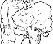 Coloriage Ogre plus grand que l'arbre