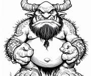 Coloriage Ogre qui semble en col&egrave;re pour adulte