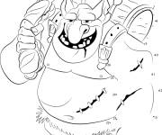 Coloriage Ogre rigolo avec points &agrave; relier