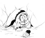 Coloriage Ogre sortant de sa cave