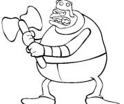 Coloriage Ogre tenant son axe