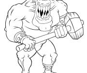 Coloriage Ogre tenant un marteau