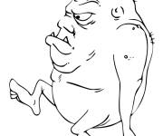 Coloriage Petit Ogre avec une corne petite section