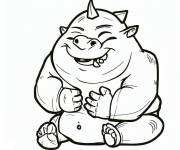 Coloriage Petit Ogre mignon rigole