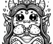 Coloriage Princesse Ogre kawaii
