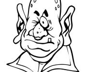 Coloriage T&ecirc;te d'Ogre qui cligne l'&oelig;il