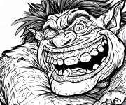Coloriage Visage d'ogre effrayant