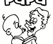 Coloriage Papa et b&eacute;b&eacute;