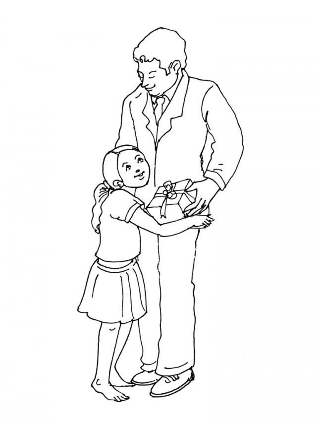 Coloriage et dessins gratuits Papa et sa fille à imprimer
