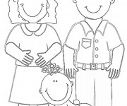 Coloriage Papa maman et b&eacute;b&eacute;