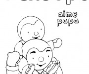 Coloriage tchoupi aime papa