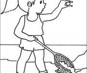 Coloriage Dessin de p&ecirc;cheur fille