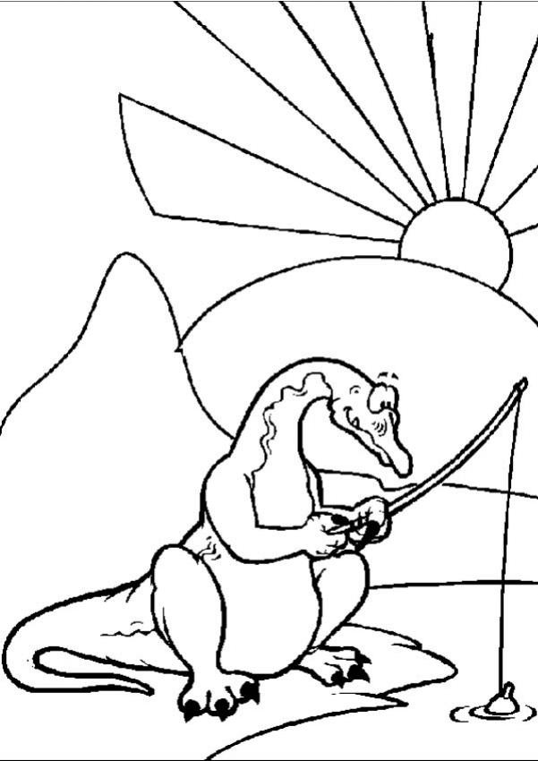 Coloriage et dessins gratuits Dragon pêcheur à imprimer