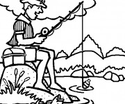 Coloriage Pecheur gratuit à imprimer