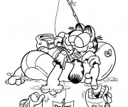 Coloriage et dessins gratuit Garfield facile à imprimer