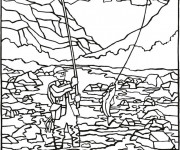 Coloriage Loisir de p&ecirc;che