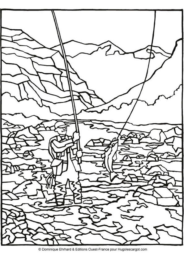 Coloriage et dessins gratuits Loisir de pêche à imprimer