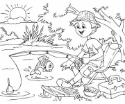 Coloriage et dessins gratuit pêche à la ligne dessin à imprimer