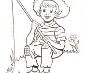 Coloriage P&ecirc;cheur dessin couleur