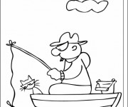 Coloriage P&ecirc;cheur dessin en ligne