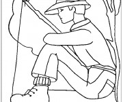 Coloriage P&ecirc;cheur et canap&ecirc;che