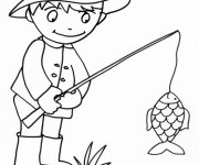 Coloriage et dessins gratuit pêcheur facile à imprimer