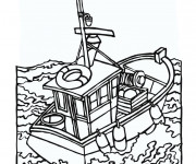 Coloriage Pêcheurs dans la mer