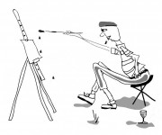 Coloriage Artiste Peintre couleur