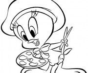 Coloriage Baby Looney Tunes peintre