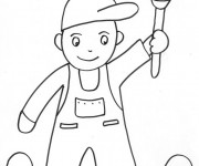 Coloriage et dessins gratuit Enfant Peintre à imprimer