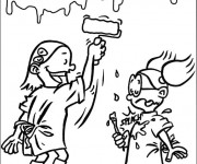 Coloriage Filles peintres