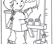 Coloriage et dessins gratuit Garçon Peintre et tableau à imprimer