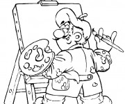 Coloriage Peintre pour enfant