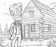 Coloriage Abraham Lincoln, 16e pr&eacute;sident des &Eacute;tats-Unis