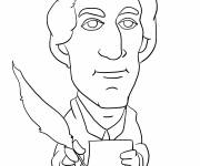 Coloriage Andrew Jackson en &eacute;crivant une lettre
