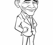 Coloriage Barack Obama le 44e pr&eacute;sident des &Eacute;tats-Unis