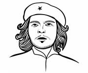 Coloriage Che Guevara en portrait imprimable