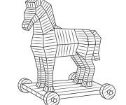 Coloriage cheval de Troie