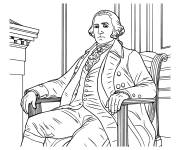Coloriage Dessin du pr&eacute;sident am&eacute;ricain George Washington