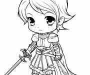 Coloriage Enfant Jeanne d'Arc