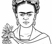 Coloriage Frida Kahlo la peintre mexicaine