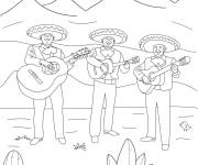 Coloriage Groupe de Mariachi