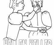 Coloriage H&eacute;l&egrave;ne Keller simple pour enfants
