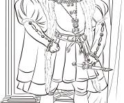 Coloriage Henri VIII le roi d&rsquo;Angleterre en noir et blanc
