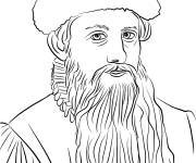 Coloriage Illustration de Johannes Gutenberg