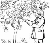 Coloriage Isaac Newton le physicien anglais