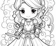 Coloriage Jeanne d'Arc chibi
