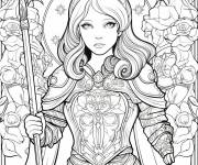 Coloriage Jeanne d'Arc de dessin anim&eacute;